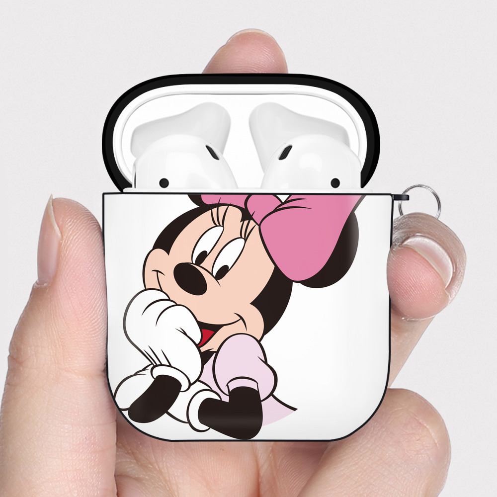 （画像用） ミッキーマウス Mickey Mouse AirPods 第2世代保護ケース ハードシェル ブラック 耐衝撃・防指紋・カラビナ付き