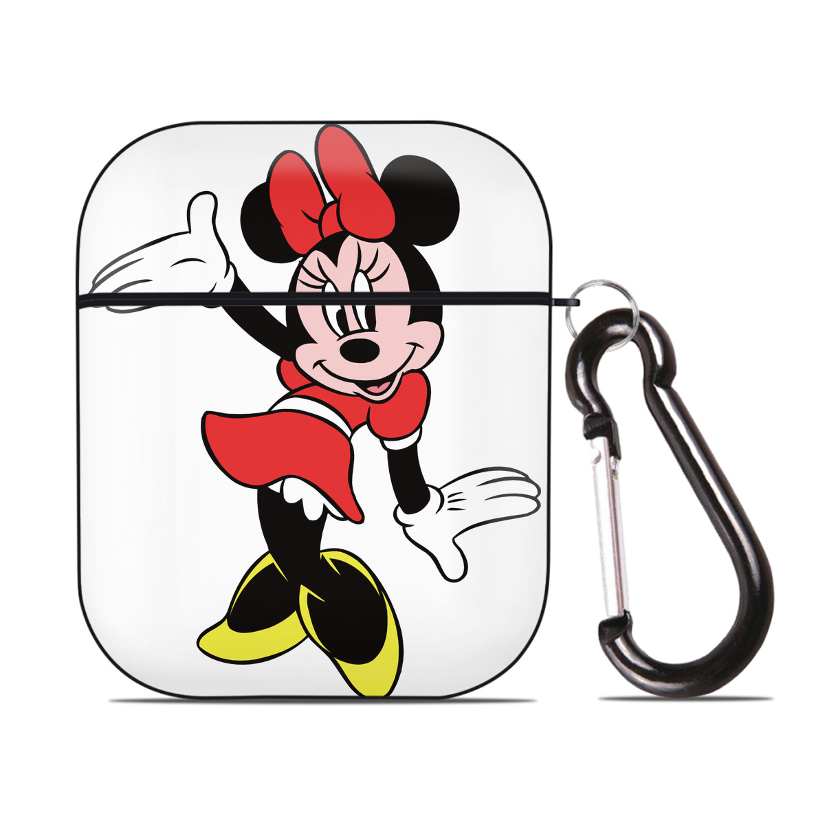 （画像用） ミッキーマウス Mickey Mouse AirPods 第2世代保護ケース ハードシェル ブラック 耐衝撃・防指紋・カラビナ付き