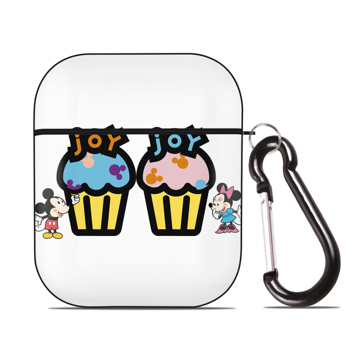 （画像用） ミッキーマウス Mickey Mouse AirPods 第2世代保護ケース ハードシェル ブラック 耐衝撃・防指紋・カラビナ付き