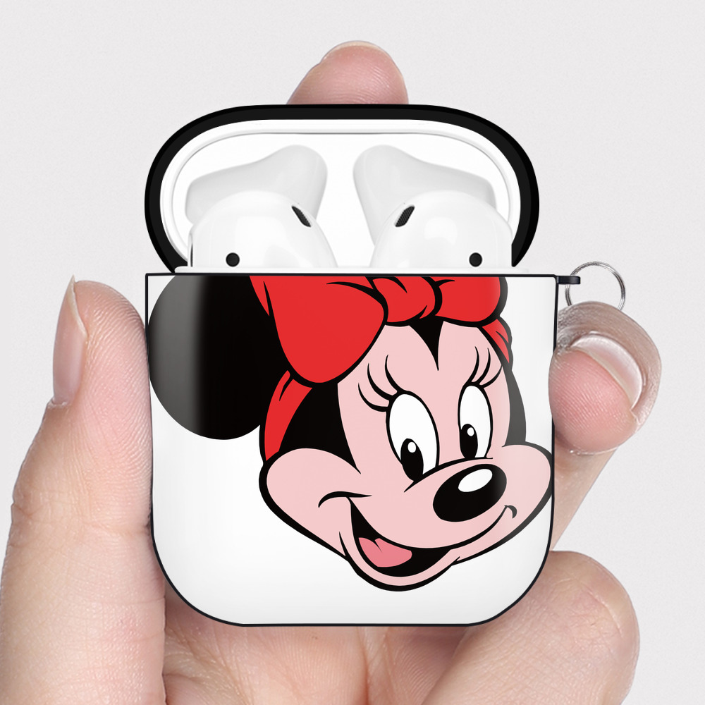 （画像用） ミッキーマウス Mickey Mouse AirPods 第2世代保護ケース ハードシェル ブラック 耐衝撃・防指紋・カラビナ付き