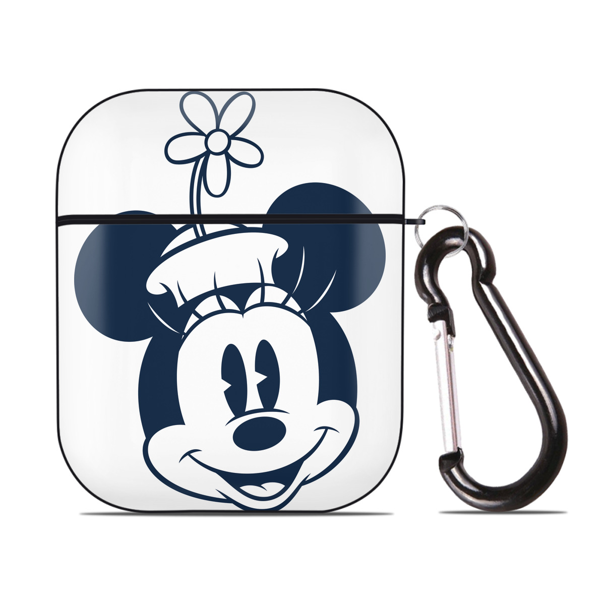 （画像用） ミッキーマウス Mickey Mouse AirPods 第2世代保護ケース ハードシェル ブラック 耐衝撃・防指紋・カラビナ付き