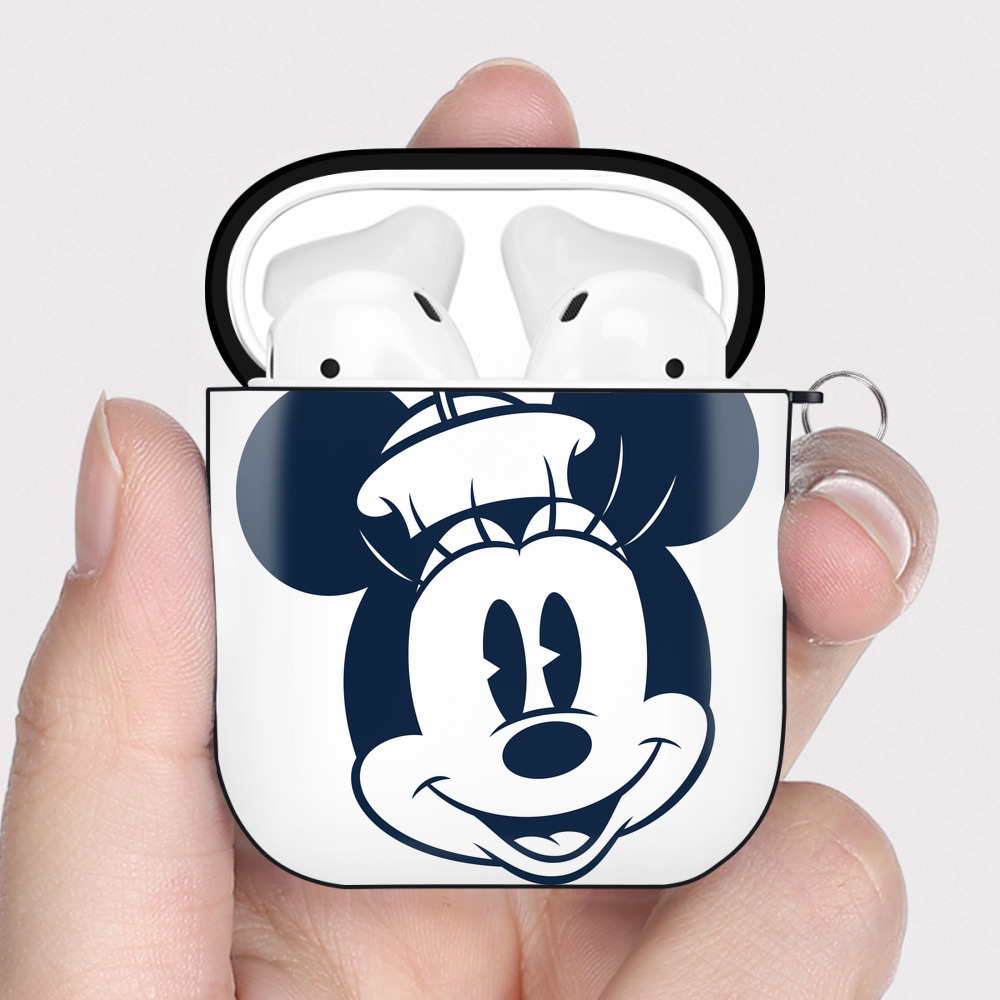 （画像用） ミッキーマウス Mickey Mouse AirPods 第2世代保護ケース ハードシェル ブラック 耐衝撃・防指紋・カラビナ付き