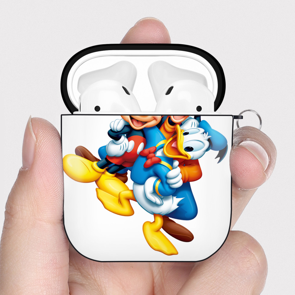 （画像用） ミッキーマウス Mickey Mouse AirPods 第2世代保護ケース ハードシェル ブラック 耐衝撃・防指紋・カラビナ付き