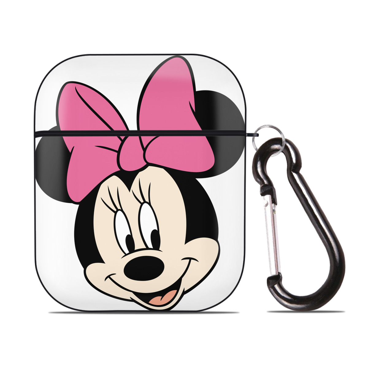 （画像用） ミッキーマウス Mickey Mouse AirPods 第2世代保護ケース ハードシェル ブラック 耐衝撃・防指紋・カラビナ付き