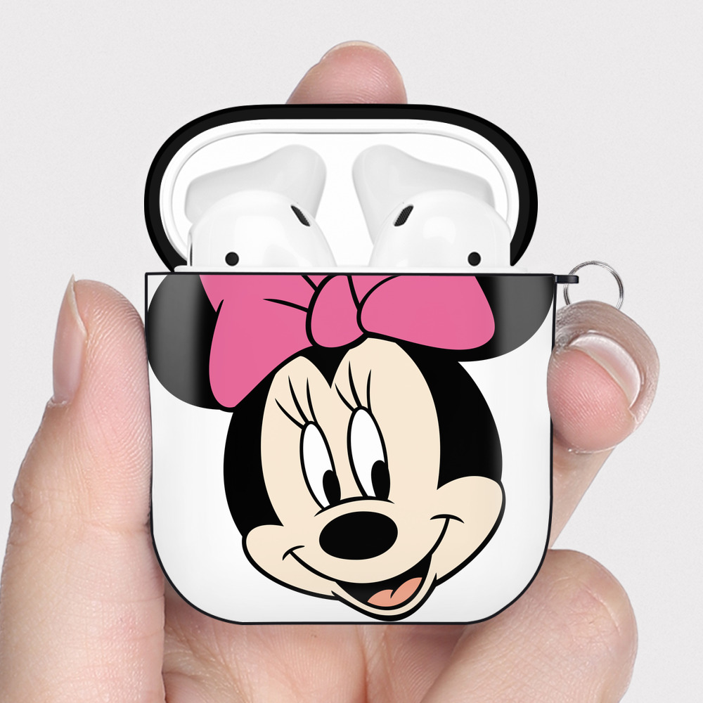 （画像用） ミッキーマウス Mickey Mouse AirPods 第2世代保護ケース ハードシェル ブラック 耐衝撃・防指紋・カラビナ付き