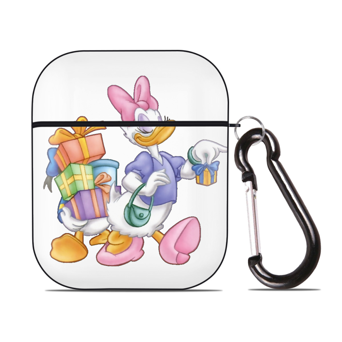 （画像用） ミッキーマウス Mickey Mouse AirPods 第2世代保護ケース ハードシェル ブラック 耐衝撃・防指紋・カラビナ付き