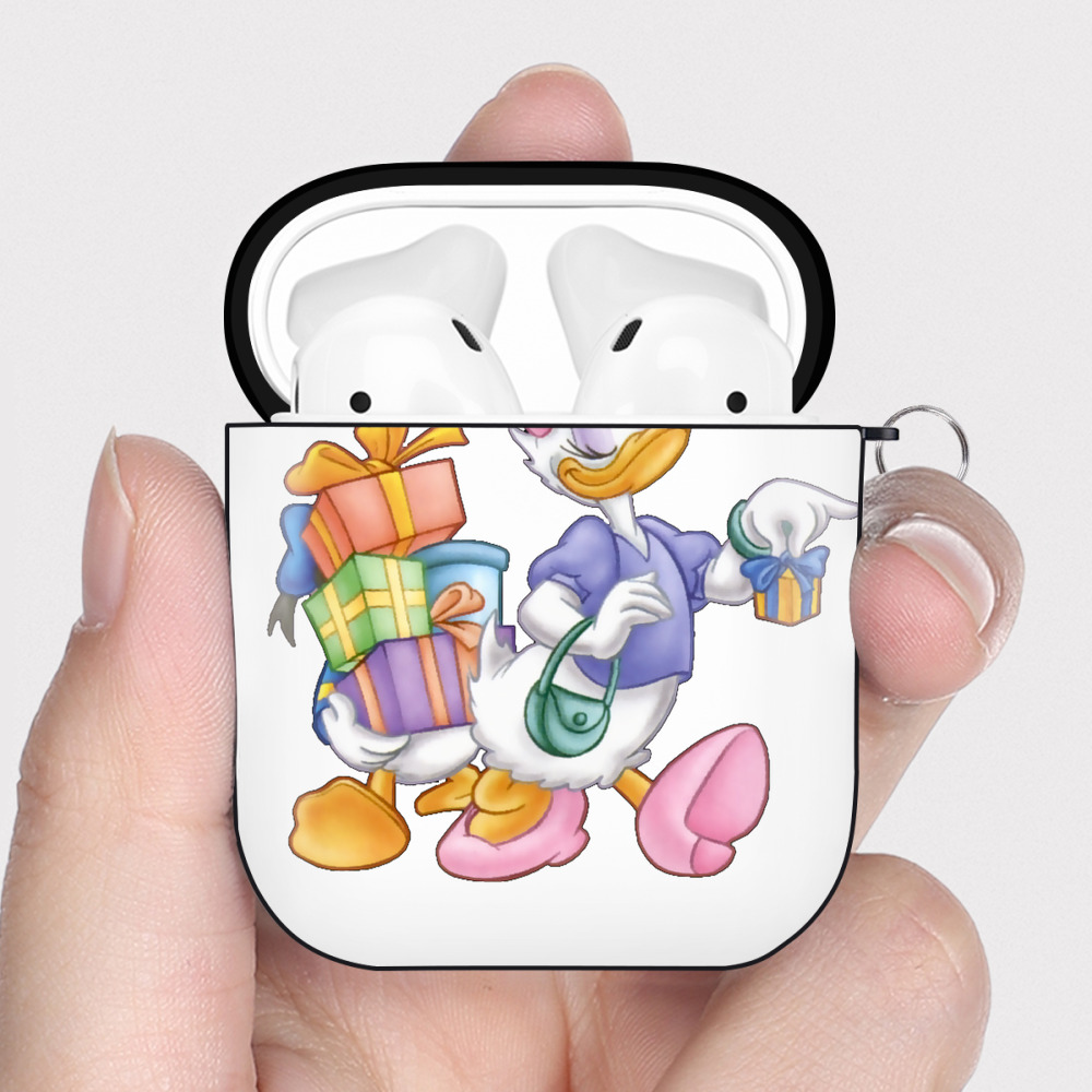 （画像用） ミッキーマウス Mickey Mouse AirPods 第2世代保護ケース ハードシェル ブラック 耐衝撃・防指紋・カラビナ付き