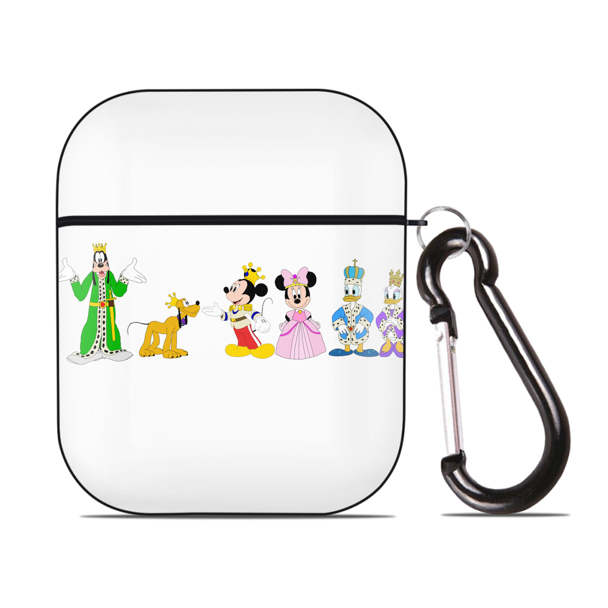 （画像用） ミッキーマウス Mickey Mouse AirPods 第2世代保護ケース ハードシェル ブラック 耐衝撃・防指紋・カラビナ付き