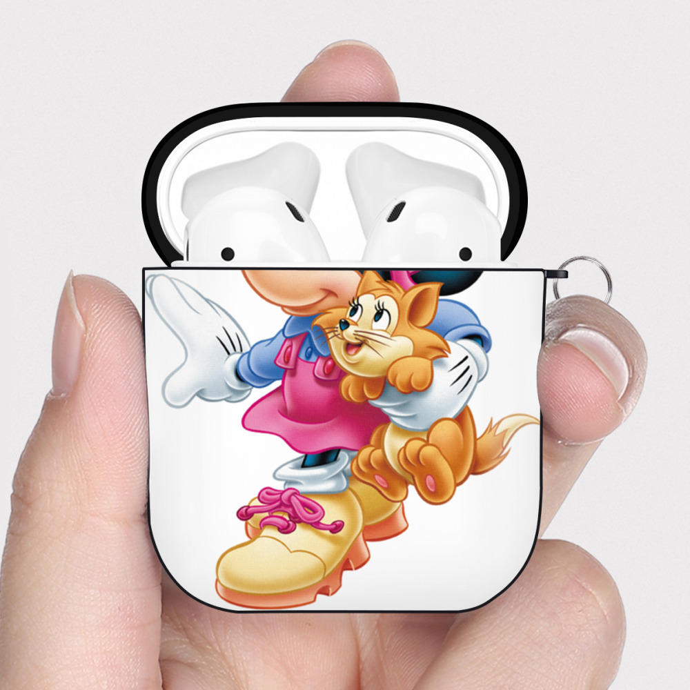 （画像用） ミッキーマウス Mickey Mouse AirPods 第2世代保護ケース ハードシェル ブラック 耐衝撃・防指紋・カラビナ付き