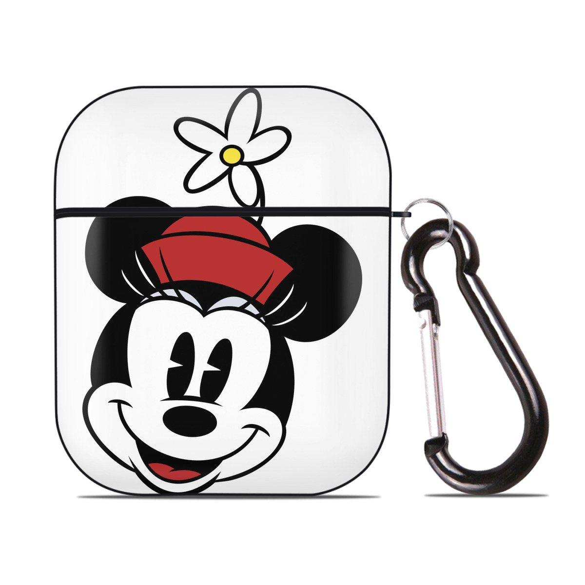 （画像用） ミッキーマウス Mickey Mouse AirPods 第2世代保護ケース ハードシェル ブラック 耐衝撃・防指紋・カラビナ付き