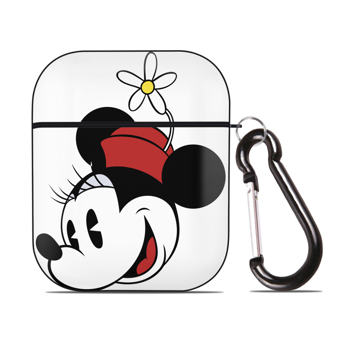 （画像用） ミッキーマウス Mickey Mouse AirPods 第2世代保護ケース ハードシェル ブラック 耐衝撃・防指紋・カラビナ付き