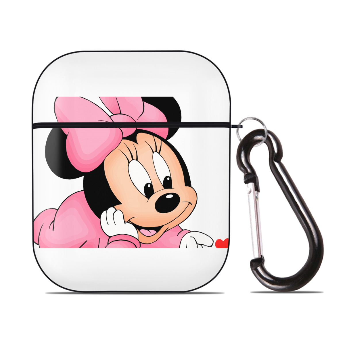 （画像用） ミッキーマウス Mickey Mouse AirPods 第2世代保護ケース ハードシェル ブラック 耐衝撃・防指紋・カラビナ付き