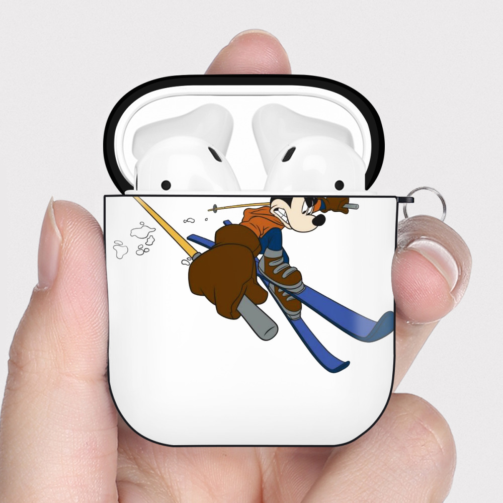 （画像用） ミッキーマウス Mickey Mouse AirPods 第2世代保護ケース ハードシェル ブラック 耐衝撃・防指紋・カラビナ付き