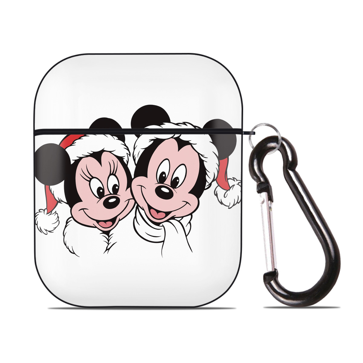 （画像用） ミッキーマウス Mickey Mouse AirPods 第2世代保護ケース ハードシェル ブラック 耐衝撃・防指紋・カラビナ付き