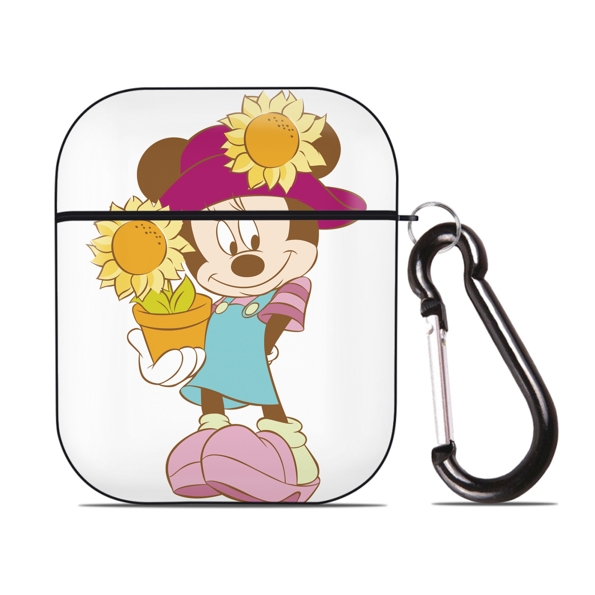 （画像用） ミッキーマウス Mickey Mouse AirPods 第2世代保護ケース ハードシェル ブラック 耐衝撃・防指紋・カラビナ付き
