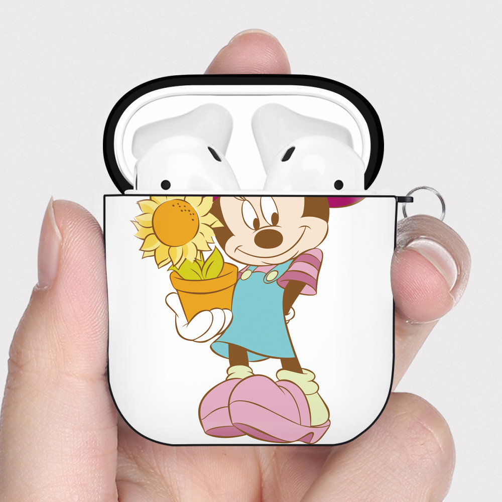 （画像用） ミッキーマウス Mickey Mouse AirPods 第2世代保護ケース ハードシェル ブラック 耐衝撃・防指紋・カラビナ付き