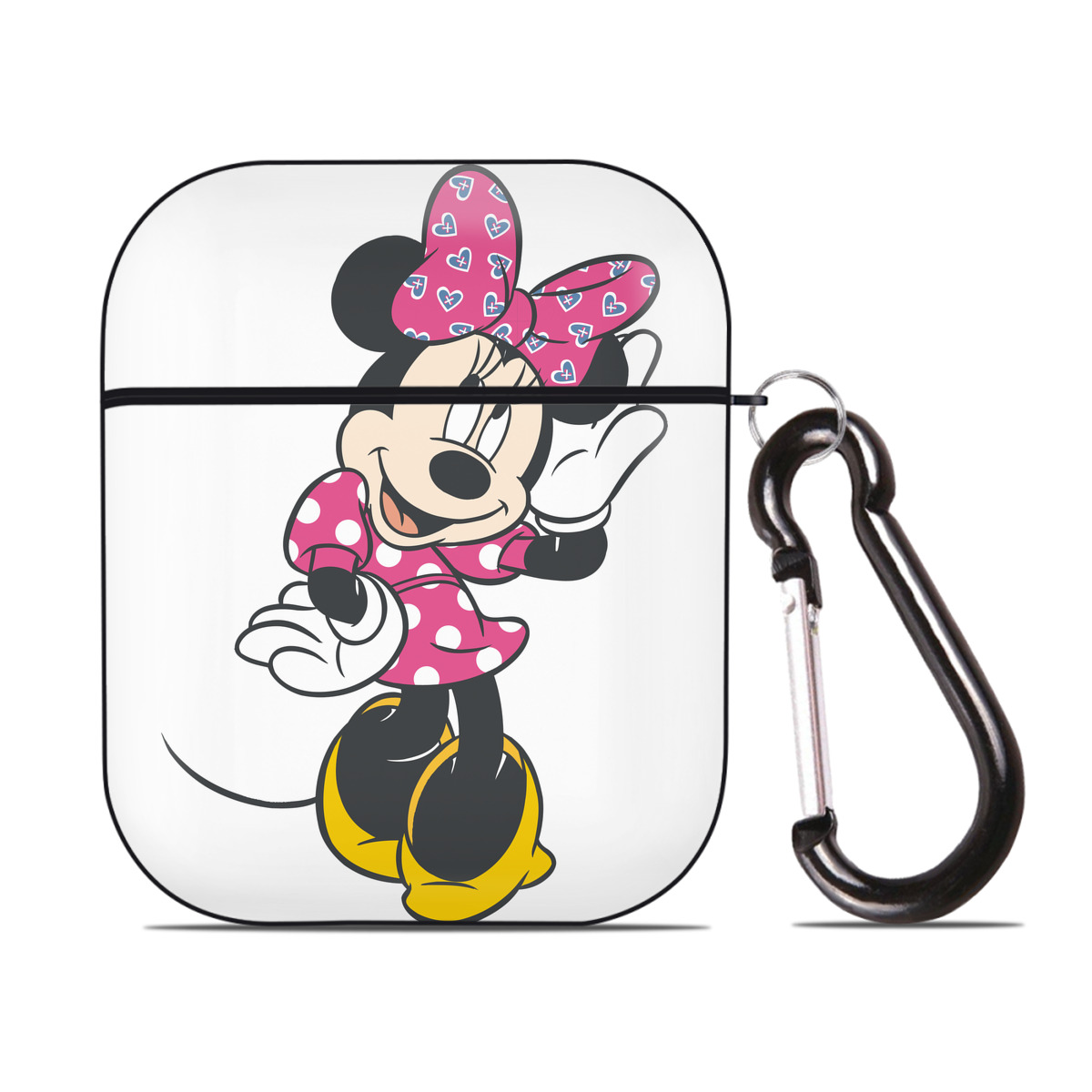 （画像用） ミッキーマウス Mickey Mouse AirPods 第2世代保護ケース ハードシェル ブラック 耐衝撃・防指紋・カラビナ付き