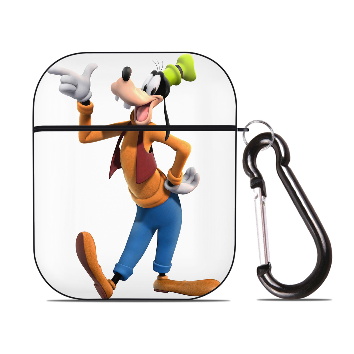 （画像用） ミッキーマウス Mickey Mouse AirPods 第2世代保護ケース ハードシェル ブラック 耐衝撃・防指紋・カラビナ付き