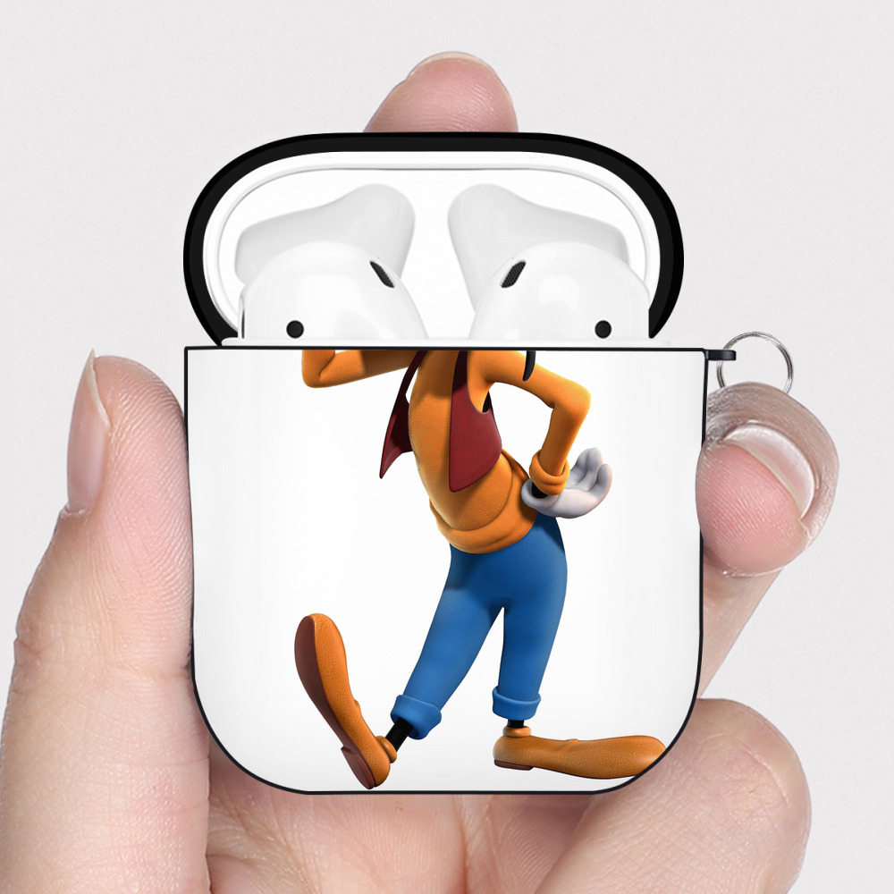 （画像用） ミッキーマウス Mickey Mouse AirPods 第2世代保護ケース ハードシェル ブラック 耐衝撃・防指紋・カラビナ付き
