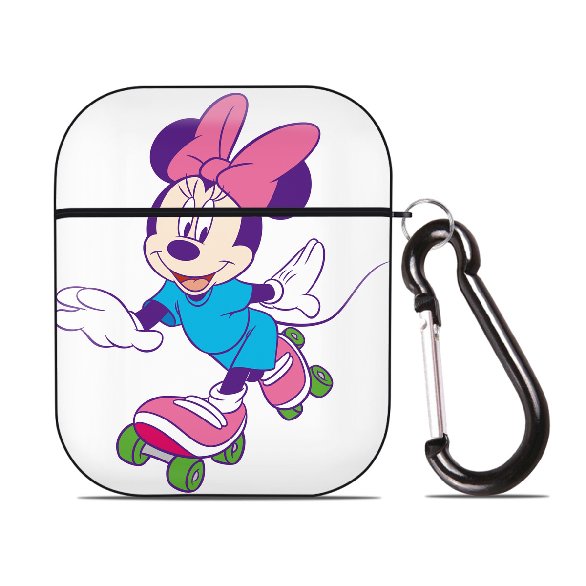 （画像用） ミッキーマウス Mickey Mouse AirPods 第2世代保護ケース ハードシェル ブラック 耐衝撃・防指紋・カラビナ付き