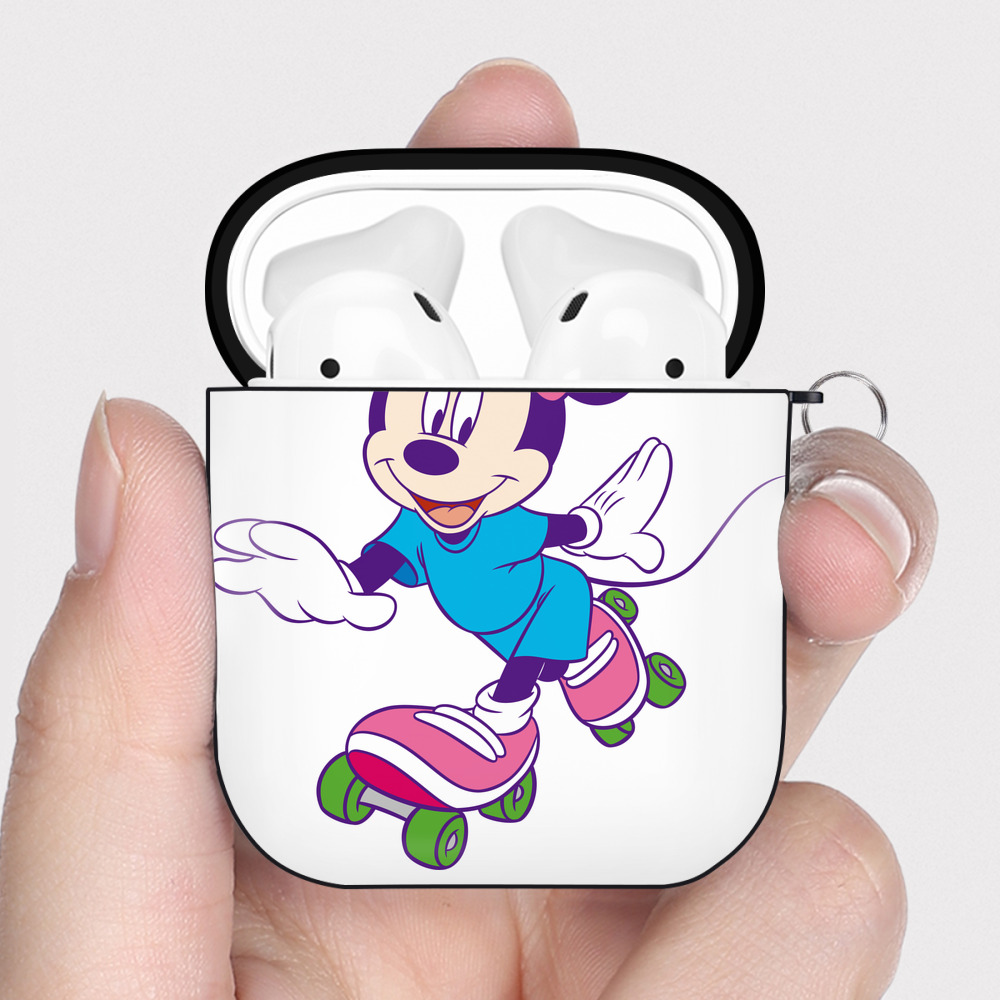 （画像用） ミッキーマウス Mickey Mouse AirPods 第2世代保護ケース ハードシェル ブラック 耐衝撃・防指紋・カラビナ付き