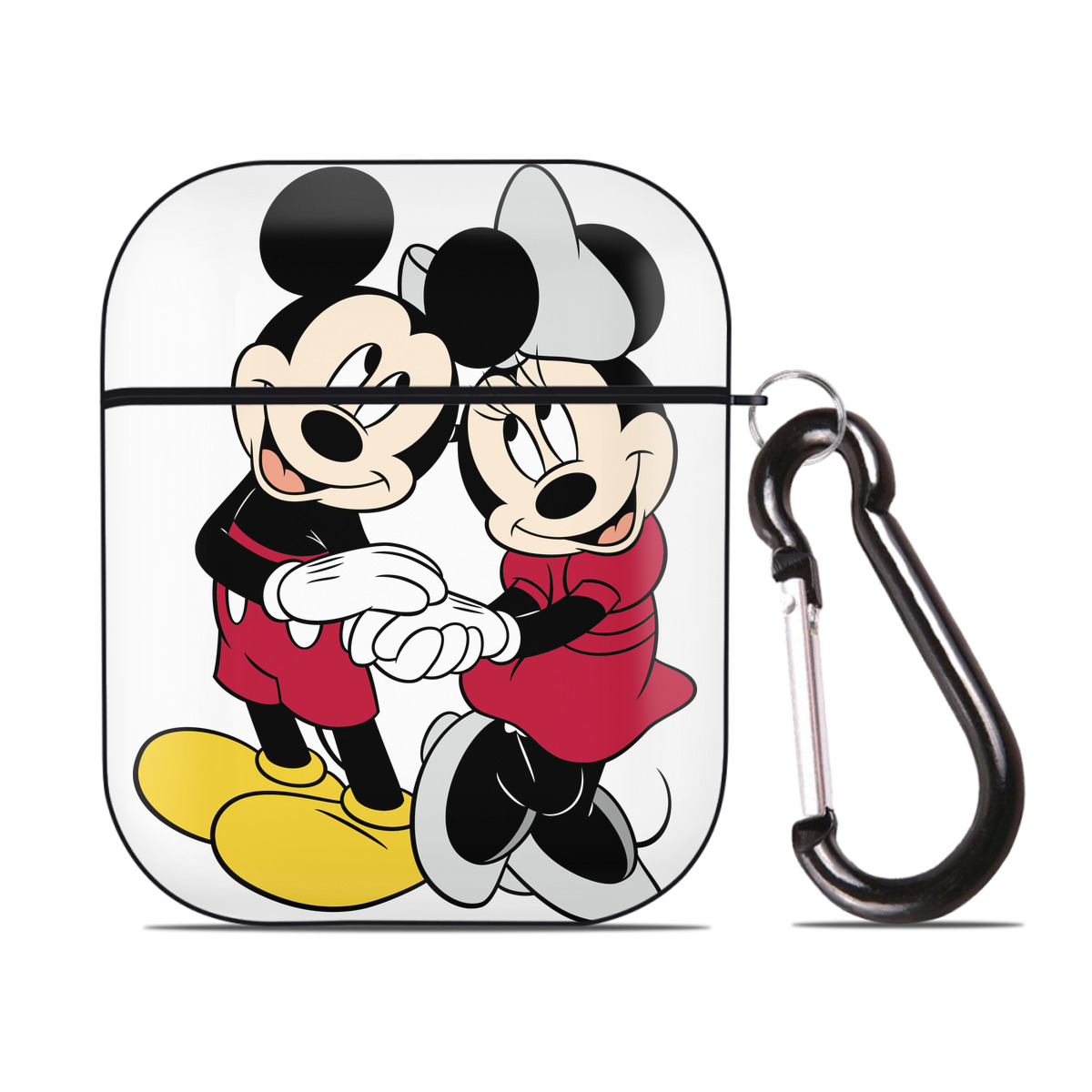 （画像用） ミッキーマウス Mickey Mouse AirPods 第2世代保護ケース ハードシェル ブラック 耐衝撃・防指紋・カラビナ付き