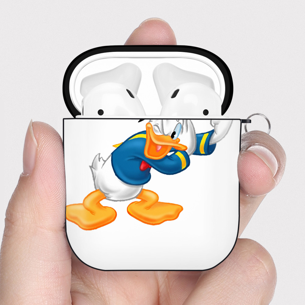 （画像用） ミッキーマウス Mickey Mouse AirPods 第2世代保護ケース ハードシェル ブラック 耐衝撃・防指紋・カラビナ付き
