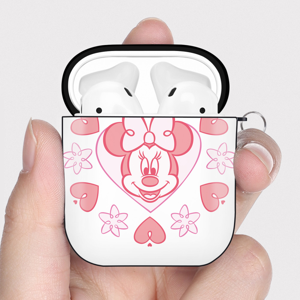 （画像用） ミッキーマウス Mickey Mouse AirPods 第2世代保護ケース ハードシェル ブラック 耐衝撃・防指紋・カラビナ付き