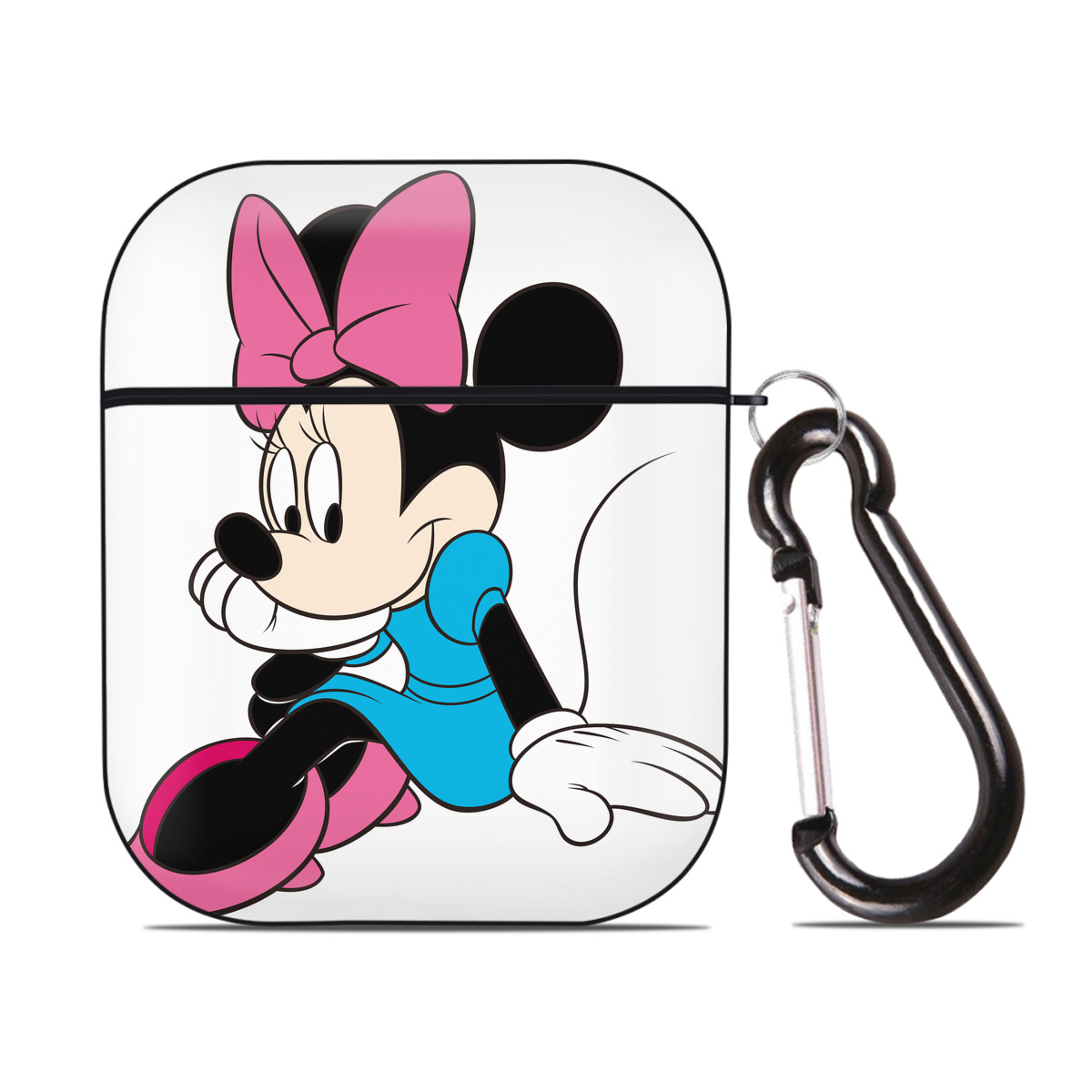 （画像用） ミッキーマウス Mickey Mouse AirPods 第2世代保護ケース ハードシェル ブラック 耐衝撃・防指紋・カラビナ付き
