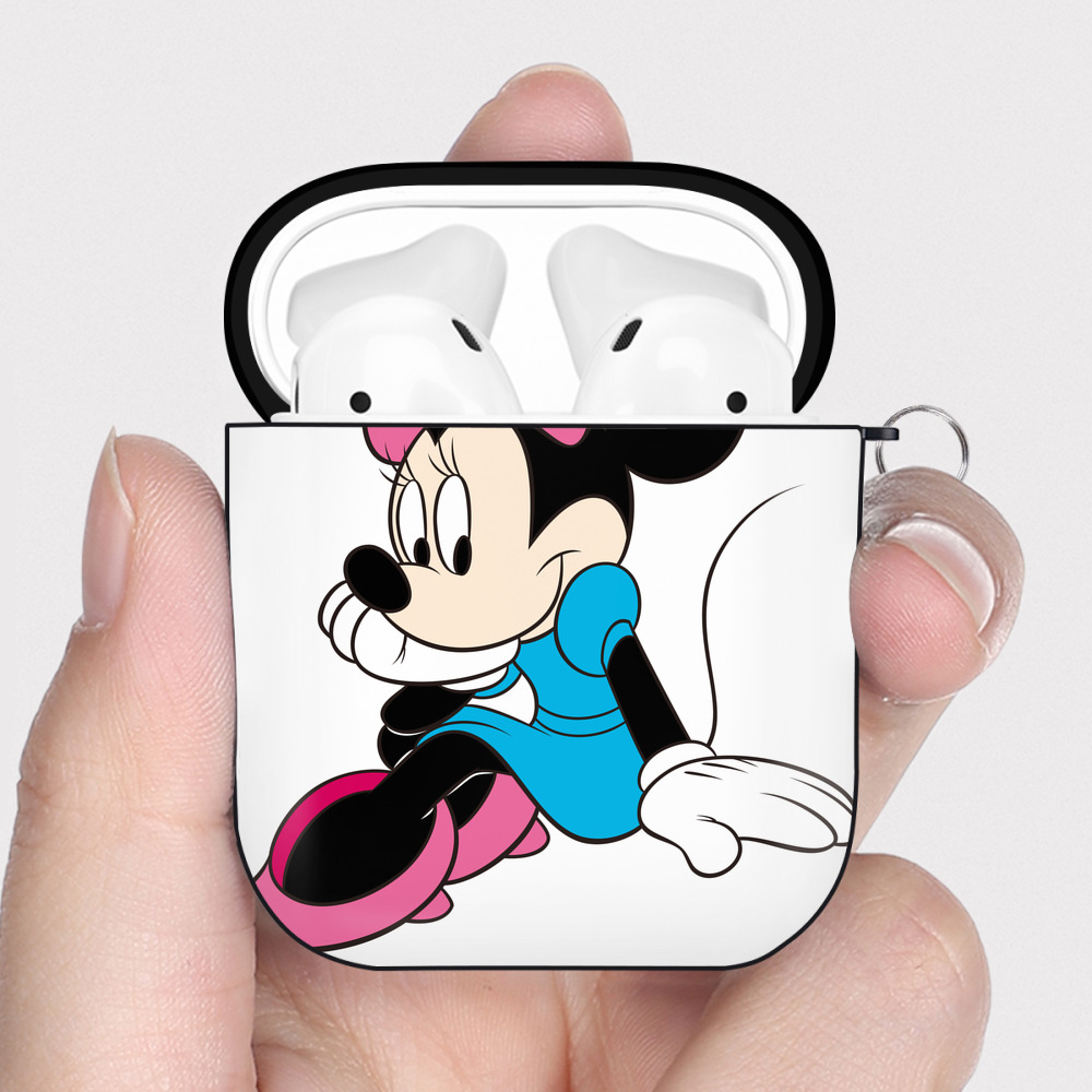 （画像用） ミッキーマウス Mickey Mouse AirPods 第2世代保護ケース ハードシェル ブラック 耐衝撃・防指紋・カラビナ付き