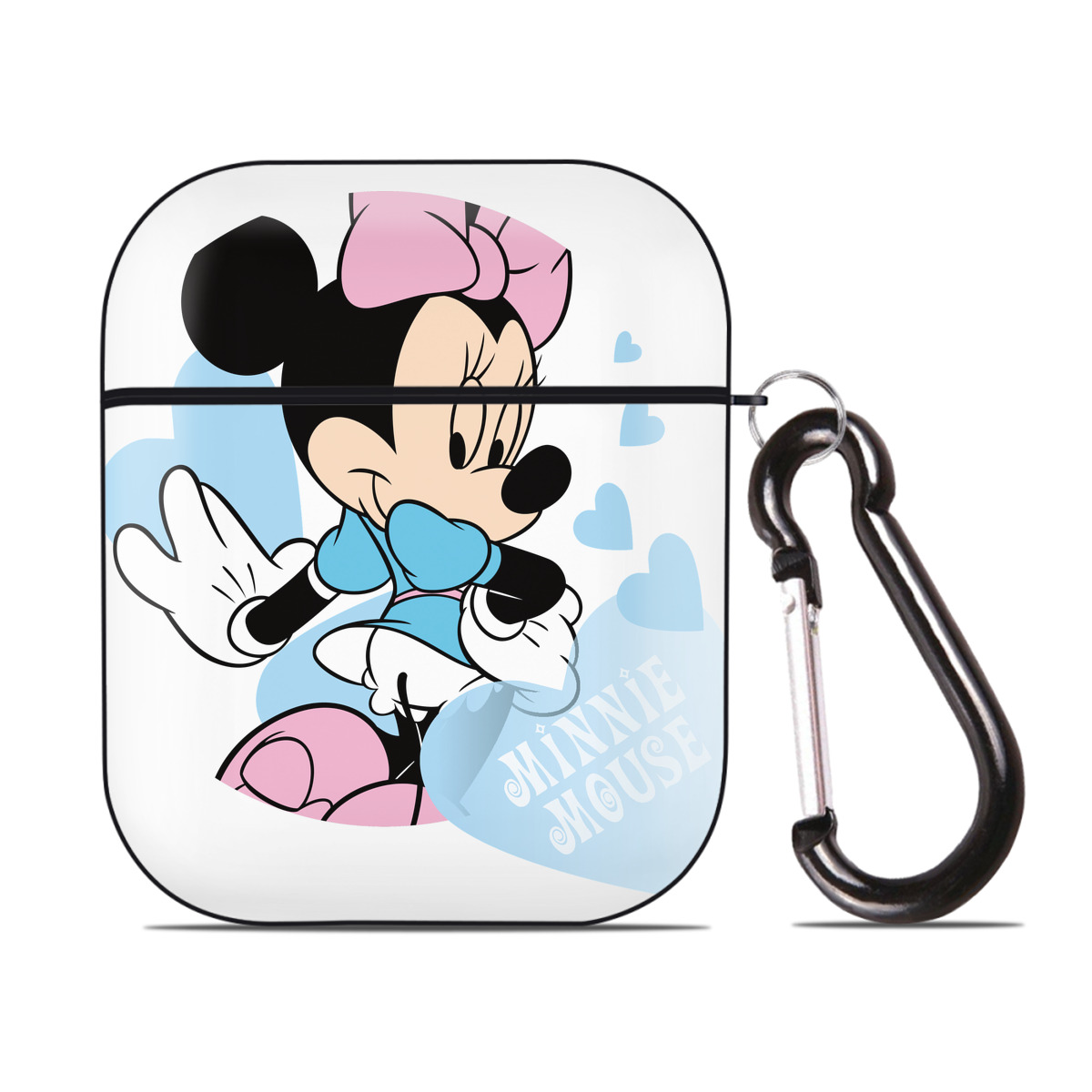 （画像用） ミッキーマウス Mickey Mouse AirPods 第2世代保護ケース ハードシェル ブラック 耐衝撃・防指紋・カラビナ付き