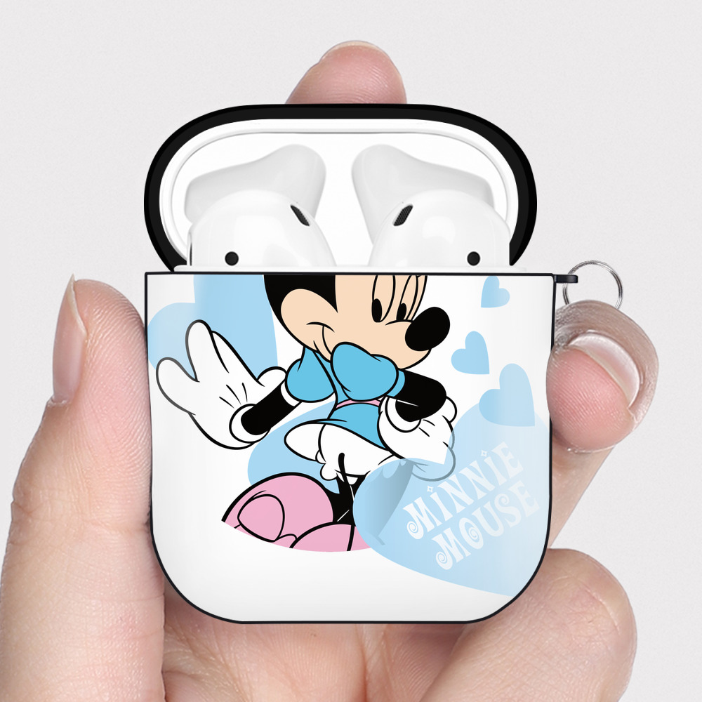 （画像用） ミッキーマウス Mickey Mouse AirPods 第2世代保護ケース ハードシェル ブラック 耐衝撃・防指紋・カラビナ付き