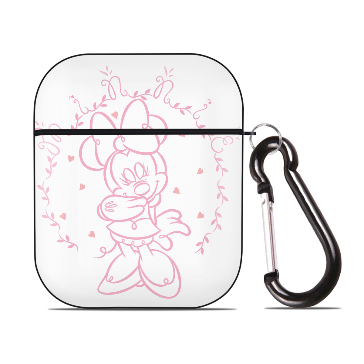 （画像用） ミッキーマウス Mickey Mouse AirPods 第2世代保護ケース ハードシェル ブラック 耐衝撃・防指紋・カラビナ付き