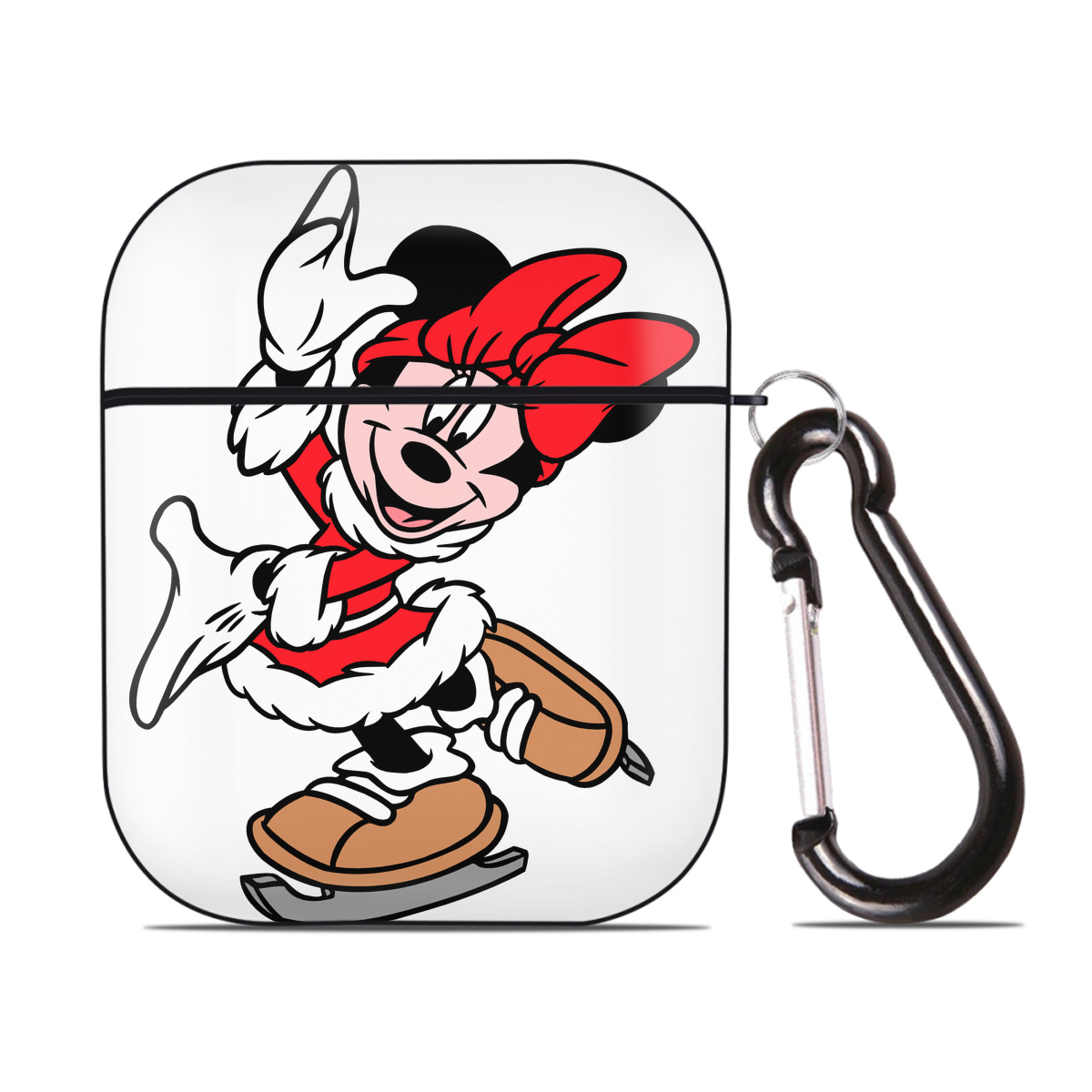 （画像用） ミッキーマウス Mickey Mouse AirPods 第2世代保護ケース ハードシェル ブラック 耐衝撃・防指紋・カラビナ付き