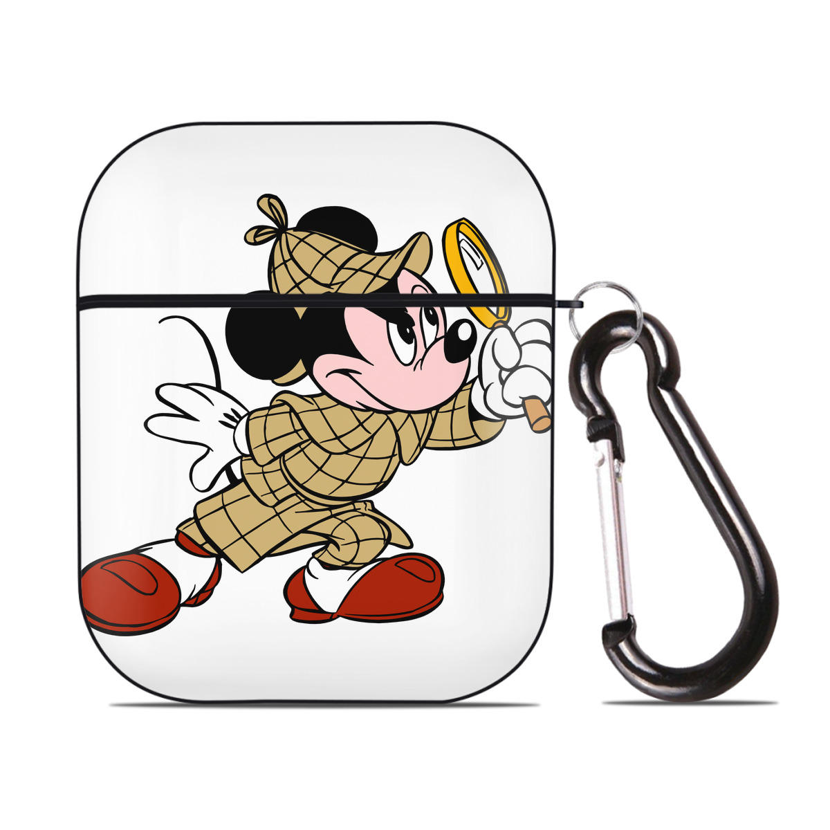 （画像用） ミッキーマウス Mickey Mouse AirPods 第2世代保護ケース ハードシェル ブラック 耐衝撃・防指紋・カラビナ付き