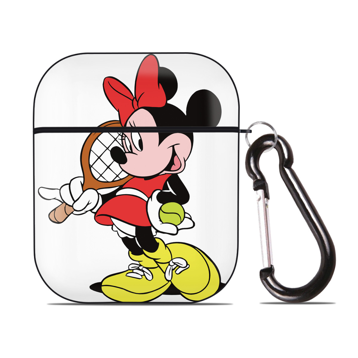 （画像用） ミッキーマウス Mickey Mouse AirPods 第2世代保護ケース ハードシェル ブラック 耐衝撃・防指紋・カラビナ付き