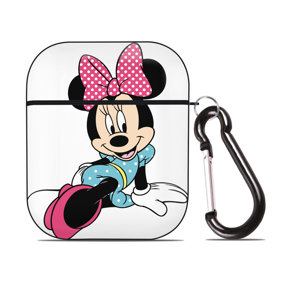 （画像用） ミッキーマウス Mickey Mouse AirPods 第2世代保護ケース ハードシェル ブラック 耐衝撃・防指紋・カラビナ付き