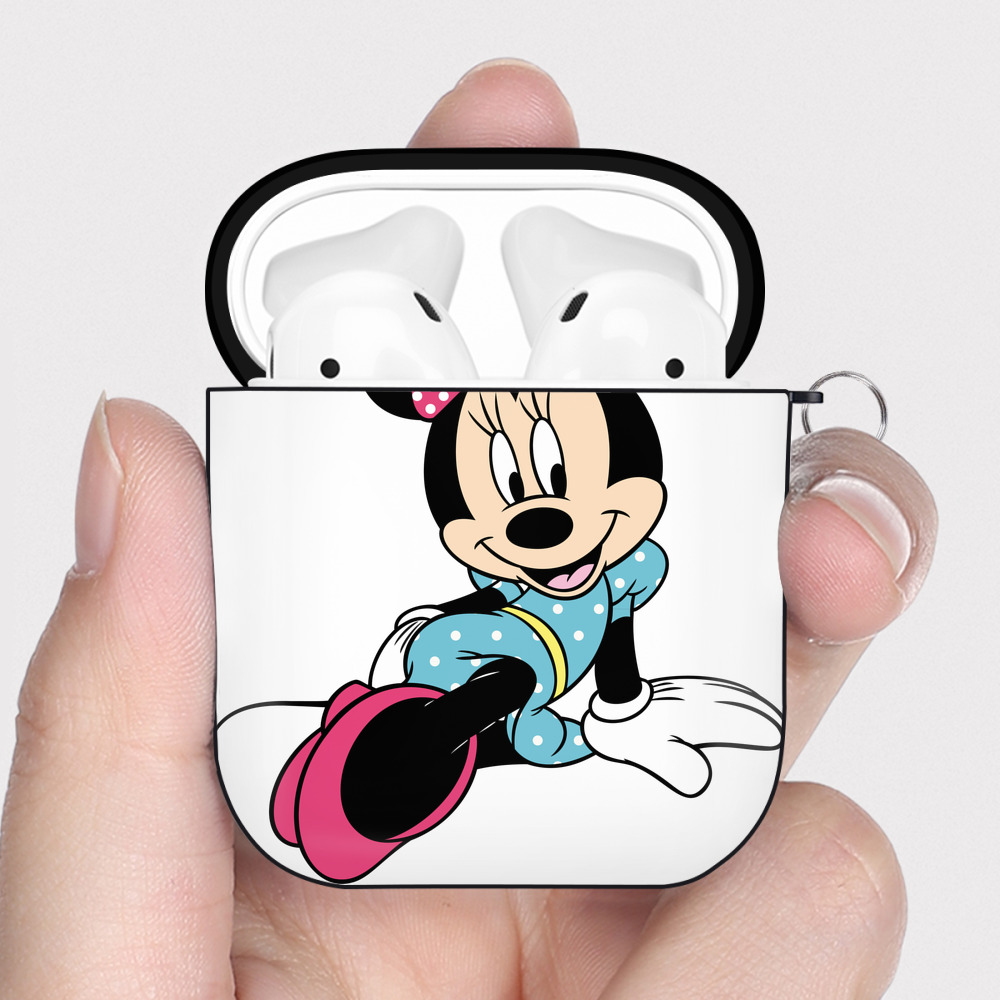 （画像用） ミッキーマウス Mickey Mouse AirPods 第2世代保護ケース ハードシェル ブラック 耐衝撃・防指紋・カラビナ付き