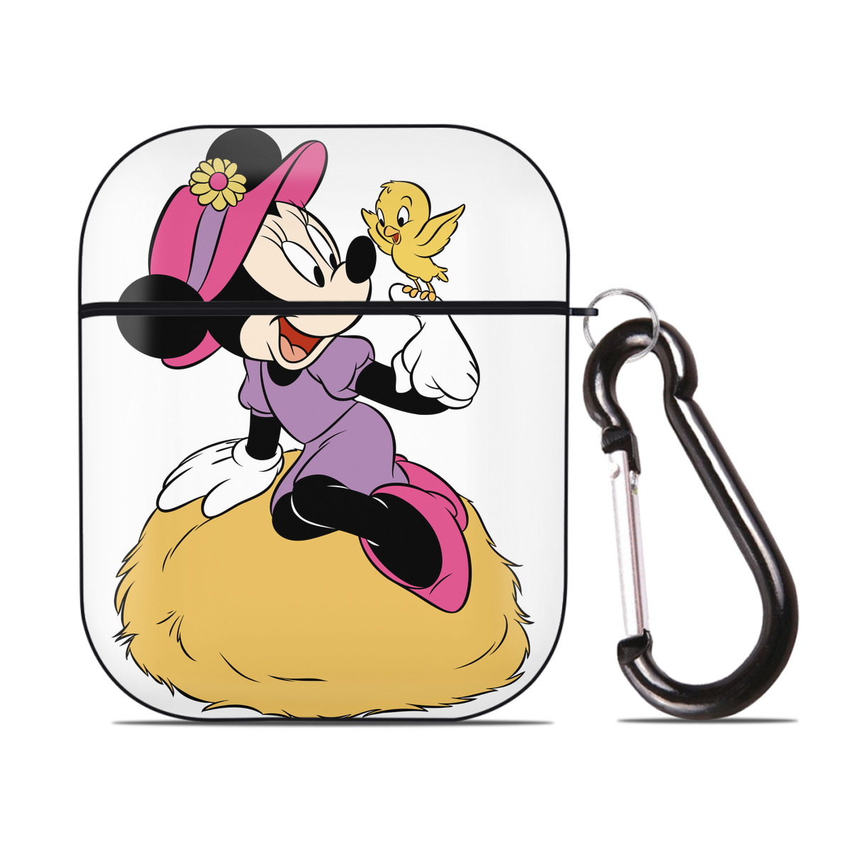 （画像用） ミッキーマウス Mickey Mouse AirPods 第2世代保護ケース ハードシェル ブラック 耐衝撃・防指紋・カラビナ付き