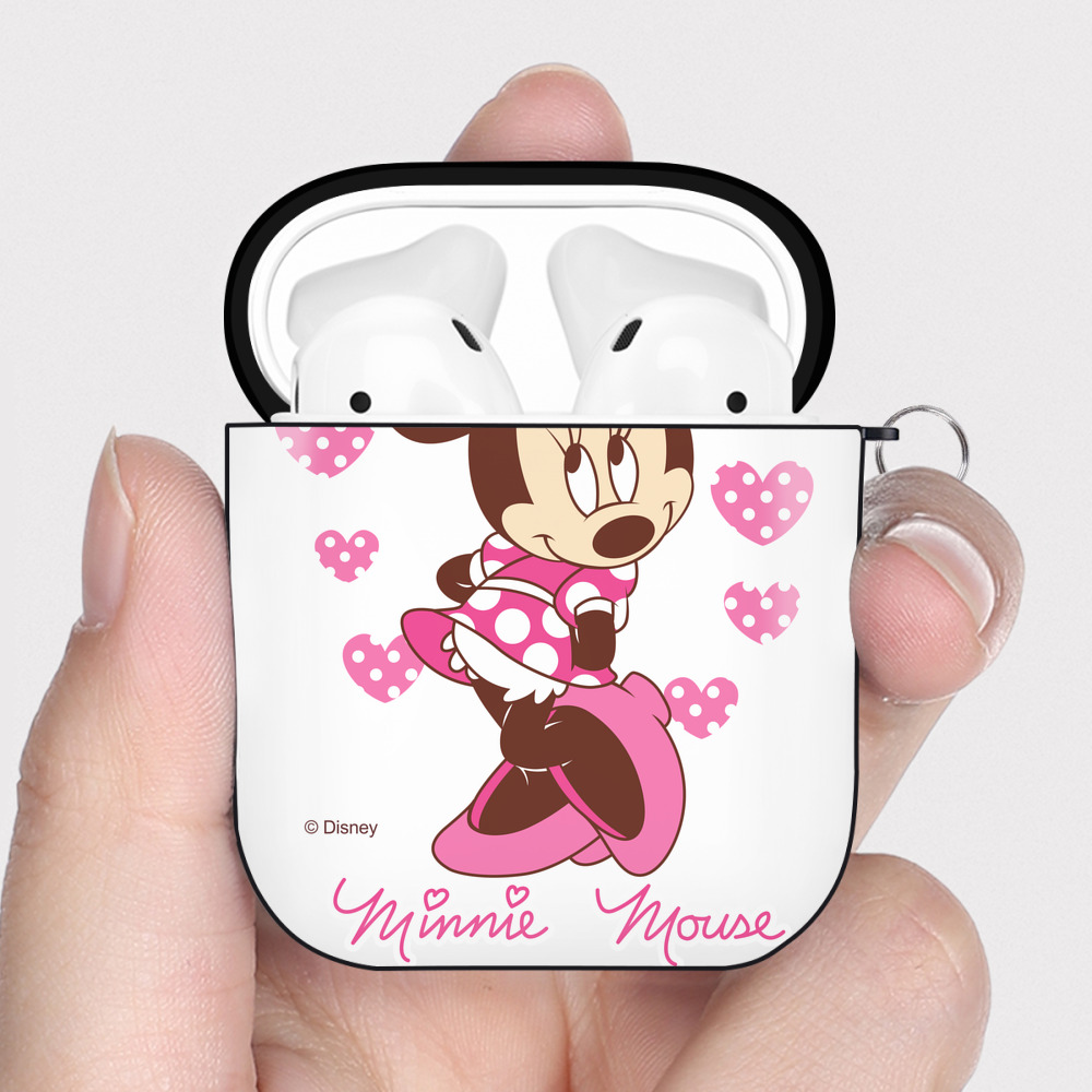 （画像用） ミッキーマウス Mickey Mouse AirPods 第2世代保護ケース ハードシェル ブラック 耐衝撃・防指紋・カラビナ付き