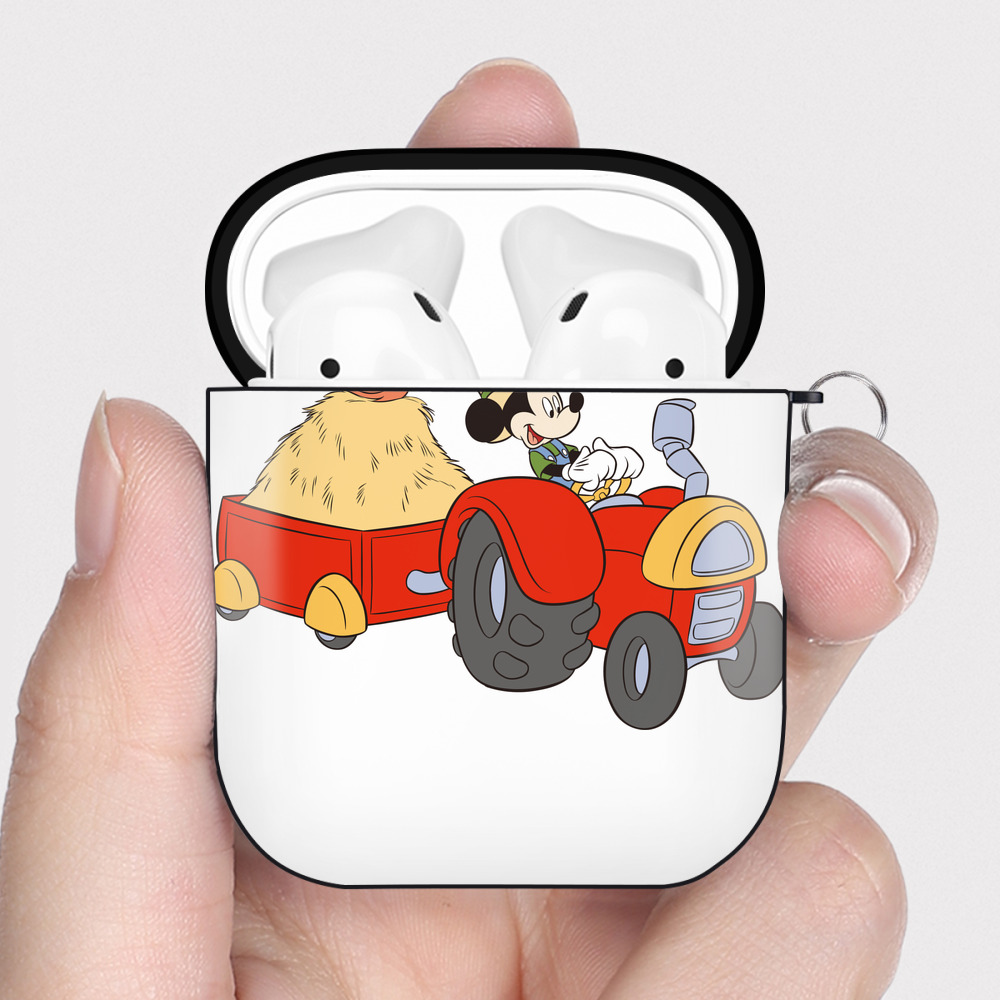 （画像用） ミッキーマウス Mickey Mouse AirPods 第2世代保護ケース ハードシェル ブラック 耐衝撃・防指紋・カラビナ付き