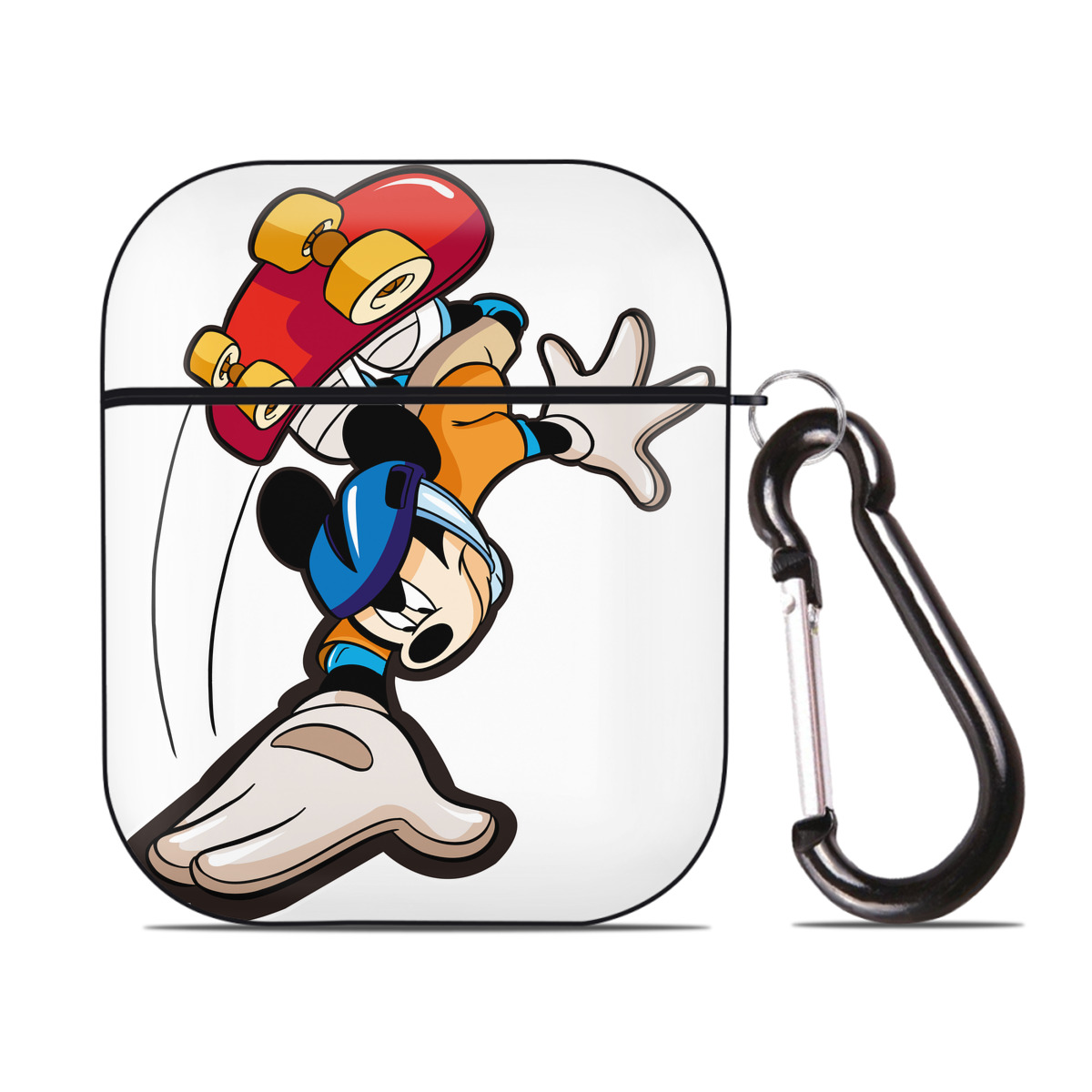 （画像用） ミッキーマウス Mickey Mouse AirPods 第2世代保護ケース ハードシェル ブラック 耐衝撃・防指紋・カラビナ付き