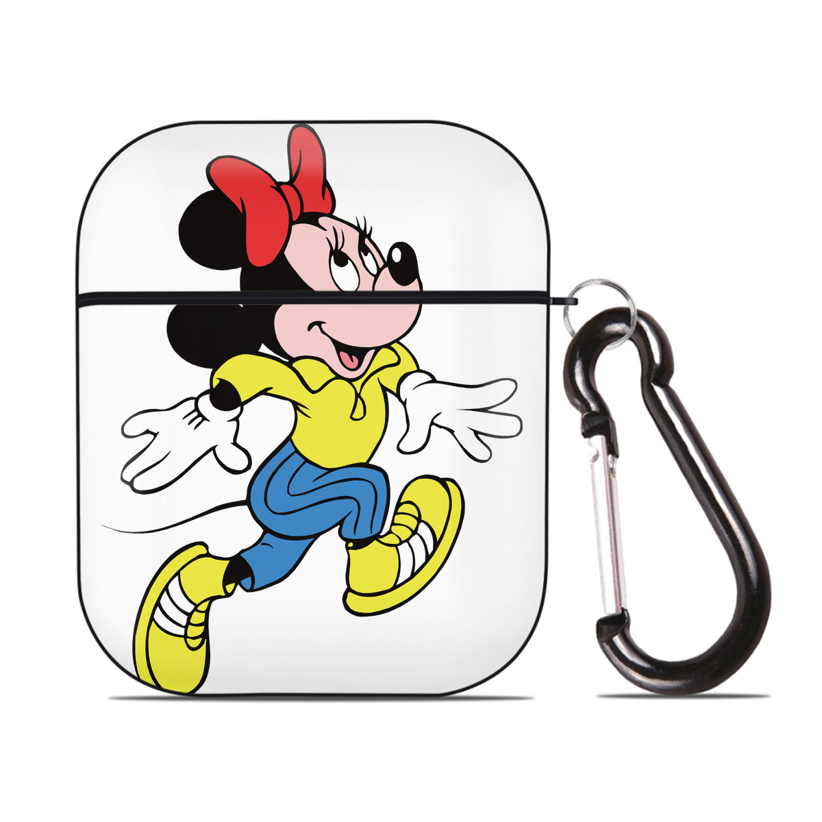 （画像用） ミッキーマウス Mickey Mouse AirPods 第2世代保護ケース ハードシェル ブラック 耐衝撃・防指紋・カラビナ付き