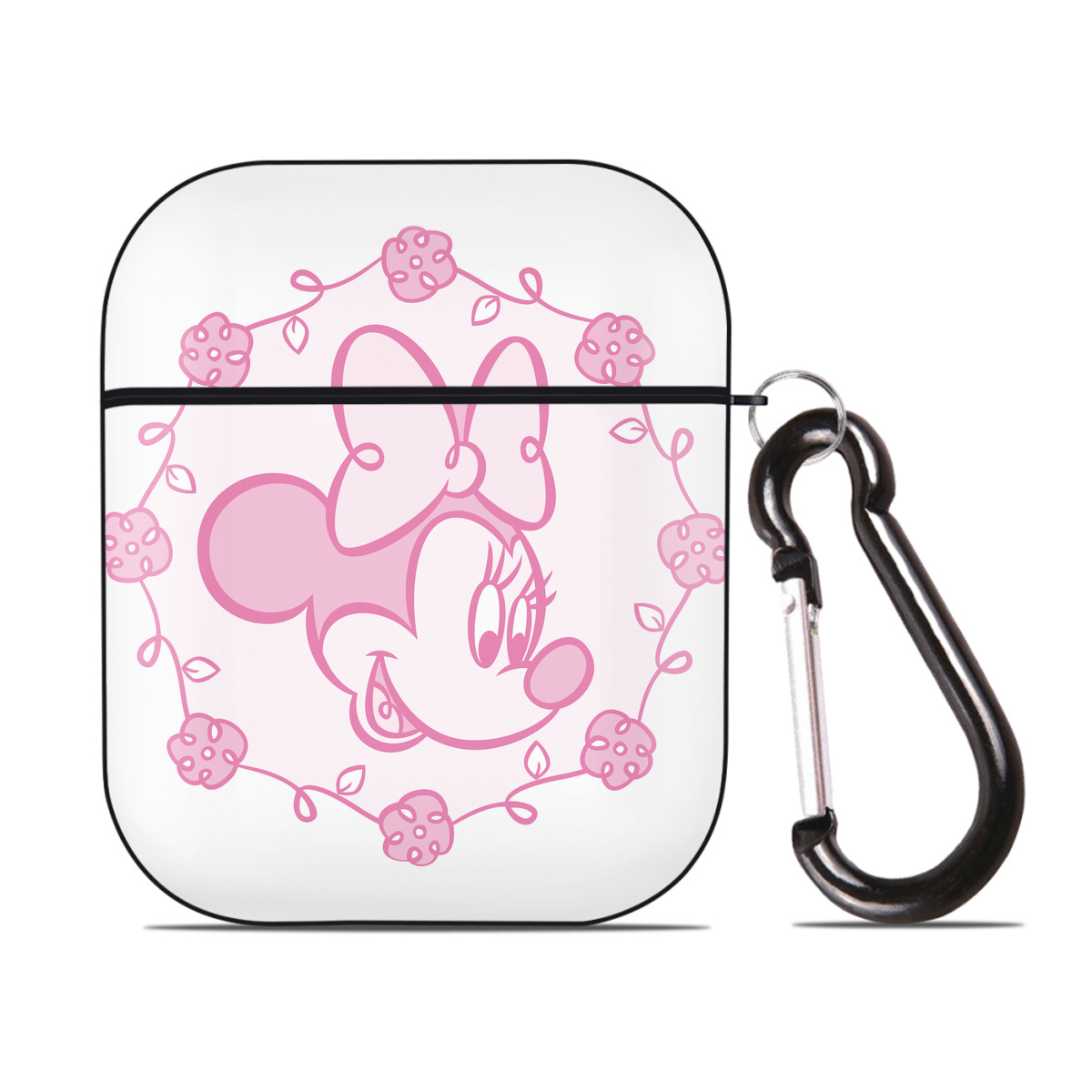 （画像用） ミッキーマウス Mickey Mouse AirPods 第2世代保護ケース ハードシェル ブラック 耐衝撃・防指紋・カラビナ付き