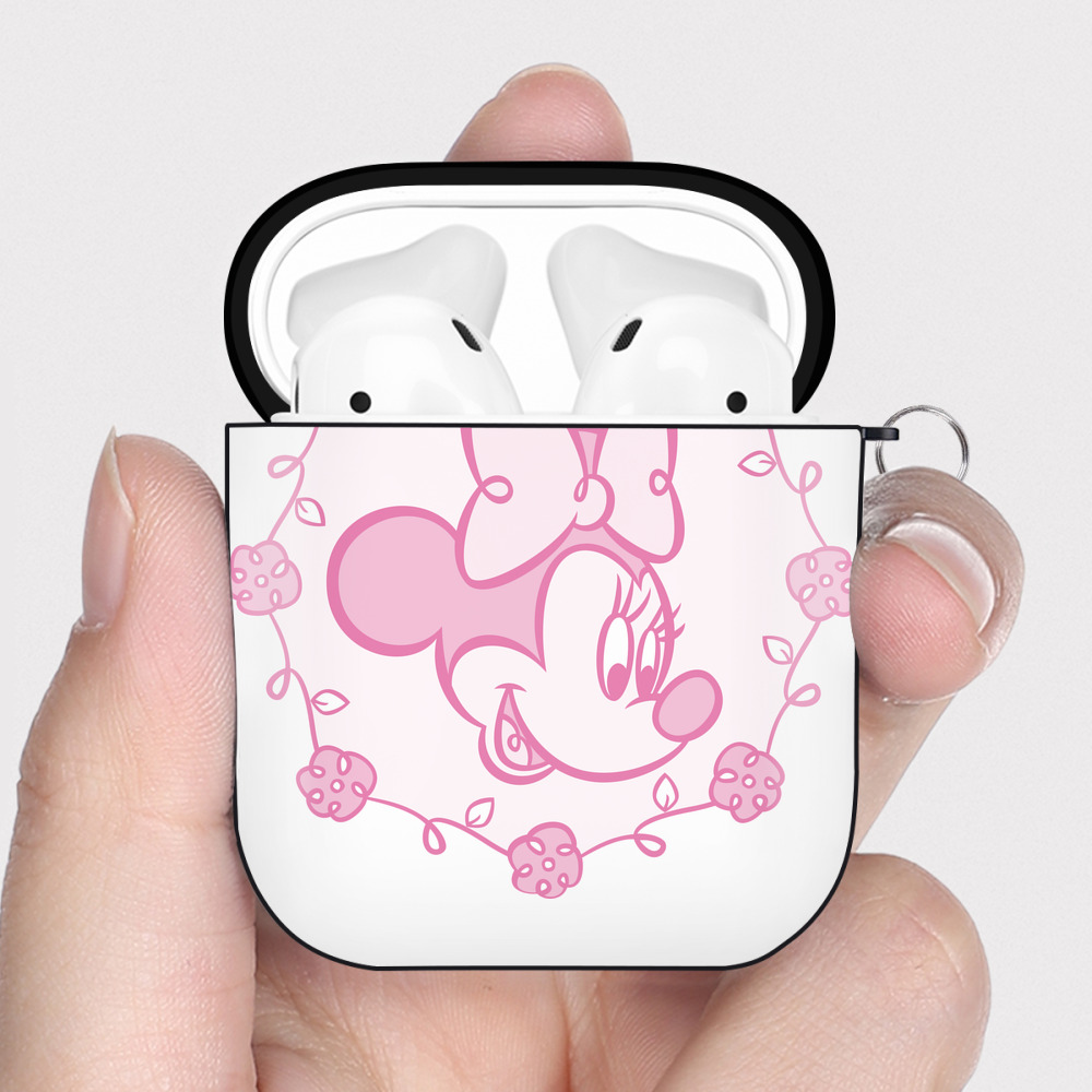 （画像用） ミッキーマウス Mickey Mouse AirPods 第2世代保護ケース ハードシェル ブラック 耐衝撃・防指紋・カラビナ付き