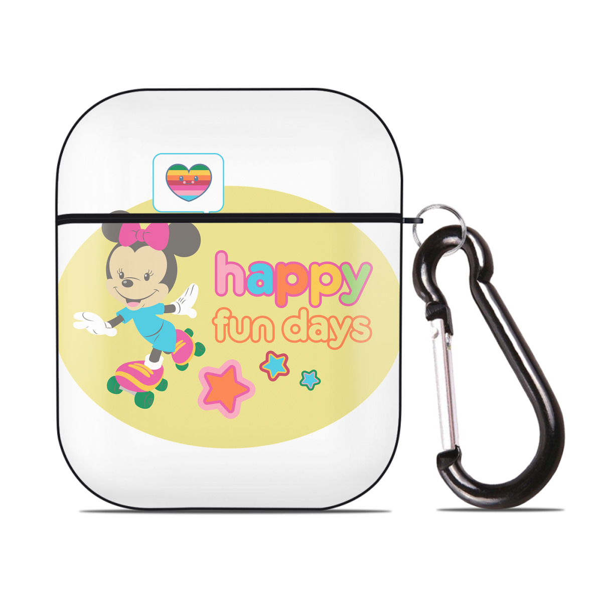 （画像用） ミッキーマウス Mickey Mouse AirPods 第2世代保護ケース ハードシェル ブラック 耐衝撃・防指紋・カラビナ付き