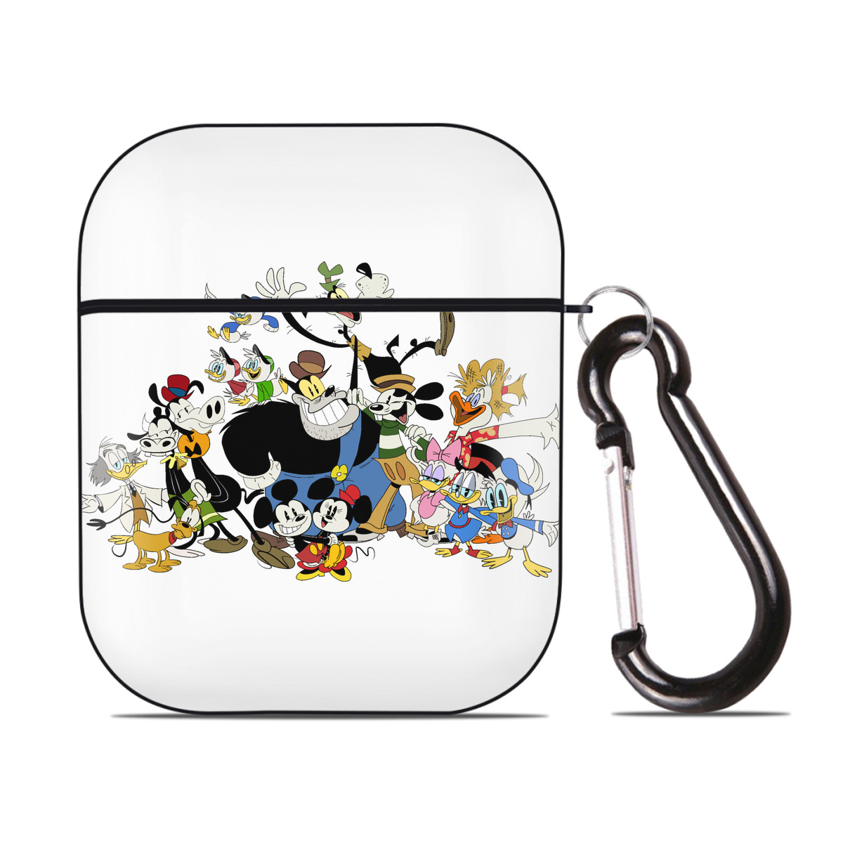（画像用） ミッキーマウス Mickey Mouse AirPods 第2世代保護ケース ハードシェル ブラック 耐衝撃・防指紋・カラビナ付き