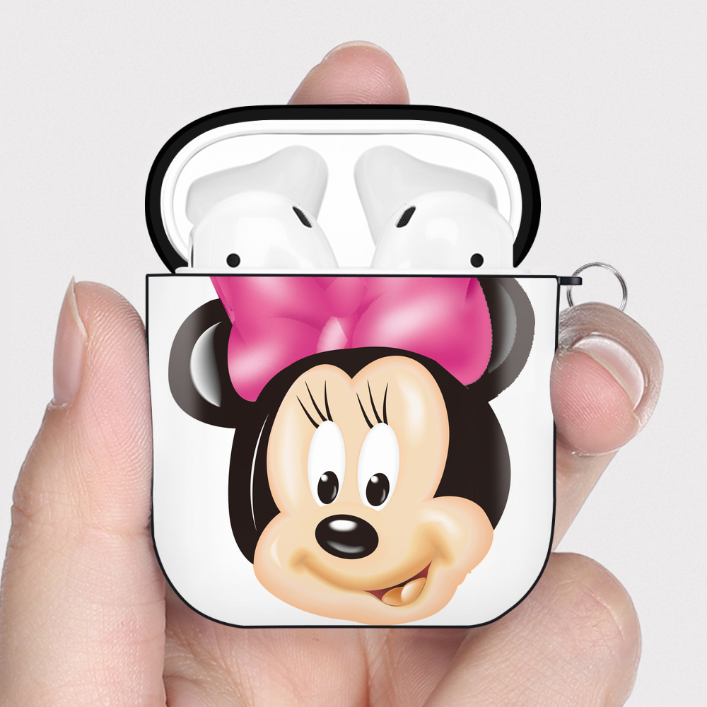 （画像用） ミッキーマウス Mickey Mouse AirPods 第2世代保護ケース ハードシェル ブラック 耐衝撃・防指紋・カラビナ付き