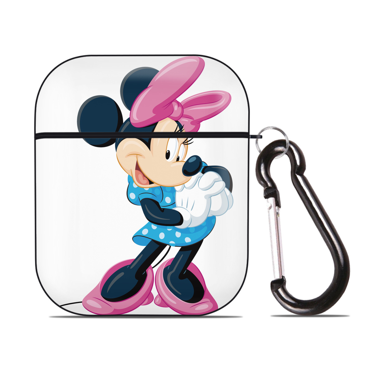 （画像用） ミッキーマウス Mickey Mouse AirPods 第2世代保護ケース ハードシェル ブラック 耐衝撃・防指紋・カラビナ付き