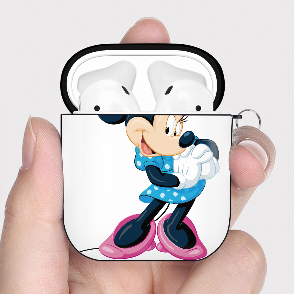 （画像用） ミッキーマウス Mickey Mouse AirPods 第2世代保護ケース ハードシェル ブラック 耐衝撃・防指紋・カラビナ付き